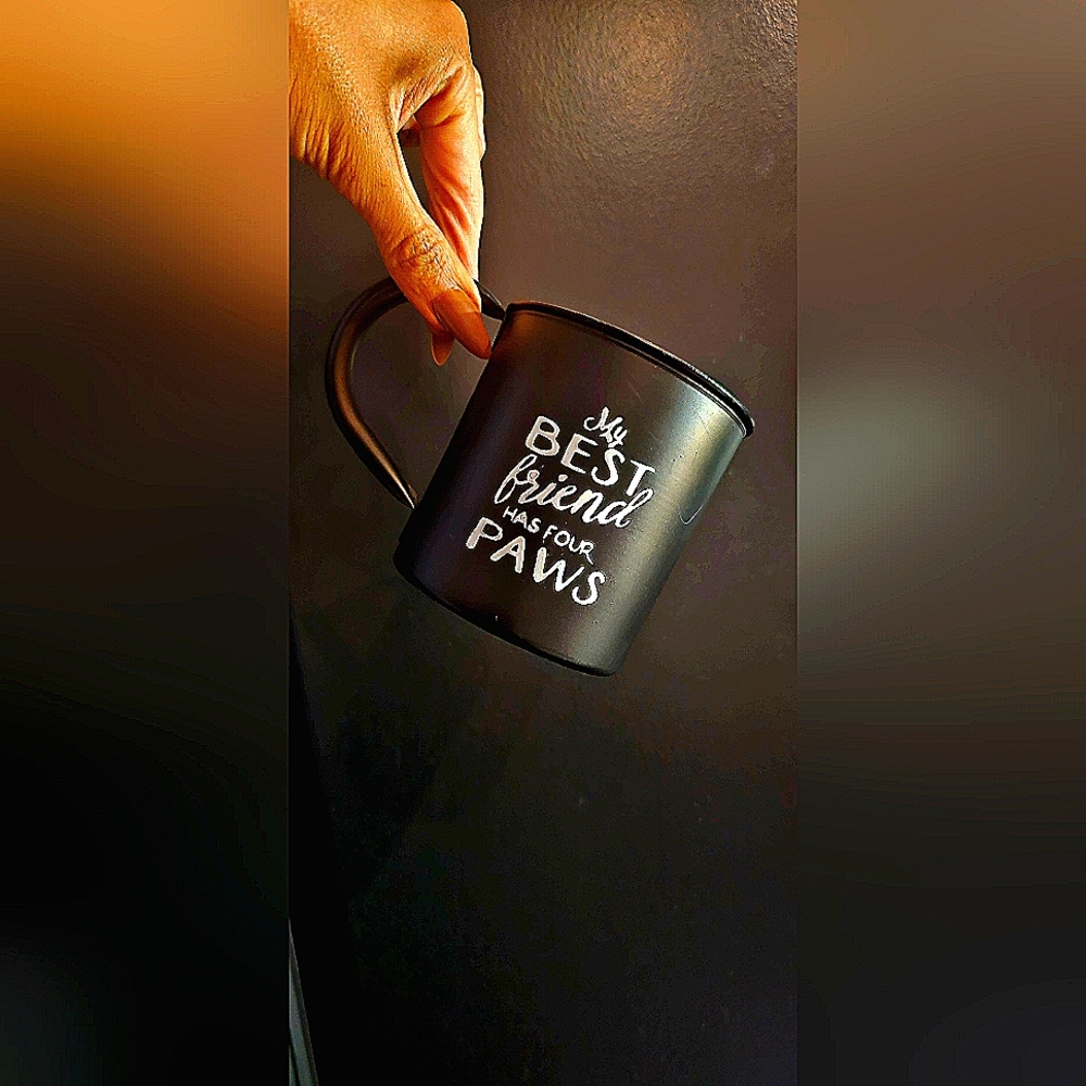 Tin decorative Coffee ☕️ mug My best friend has four paws 🐾 New Without Tag ✨️